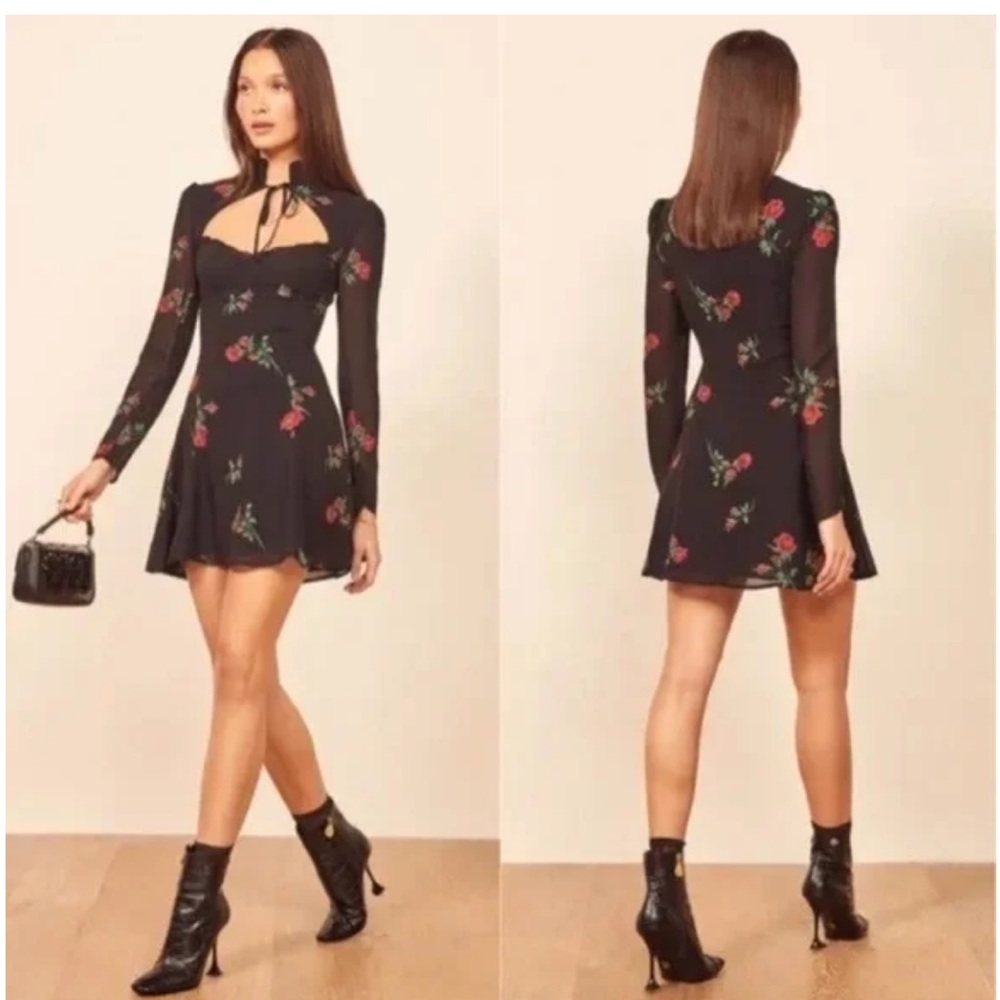 REFORMATION
Vivianne Long Sleeve Minidress In Rochelle Euc size 0
